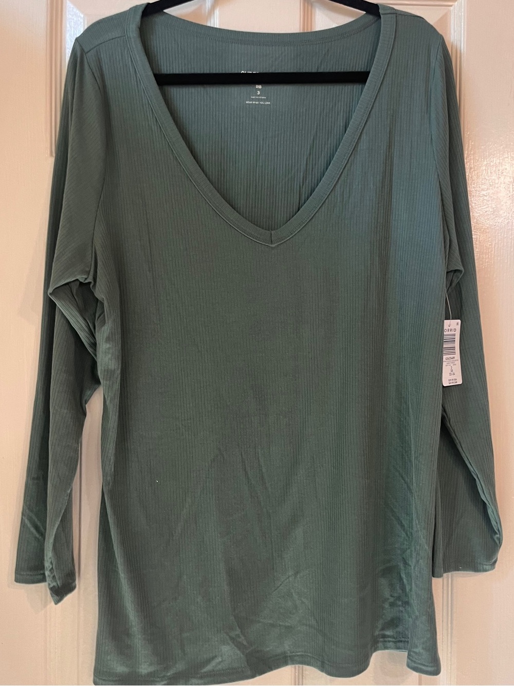 NWT torrid Women's V-Neck Long Sleeve Top - Green